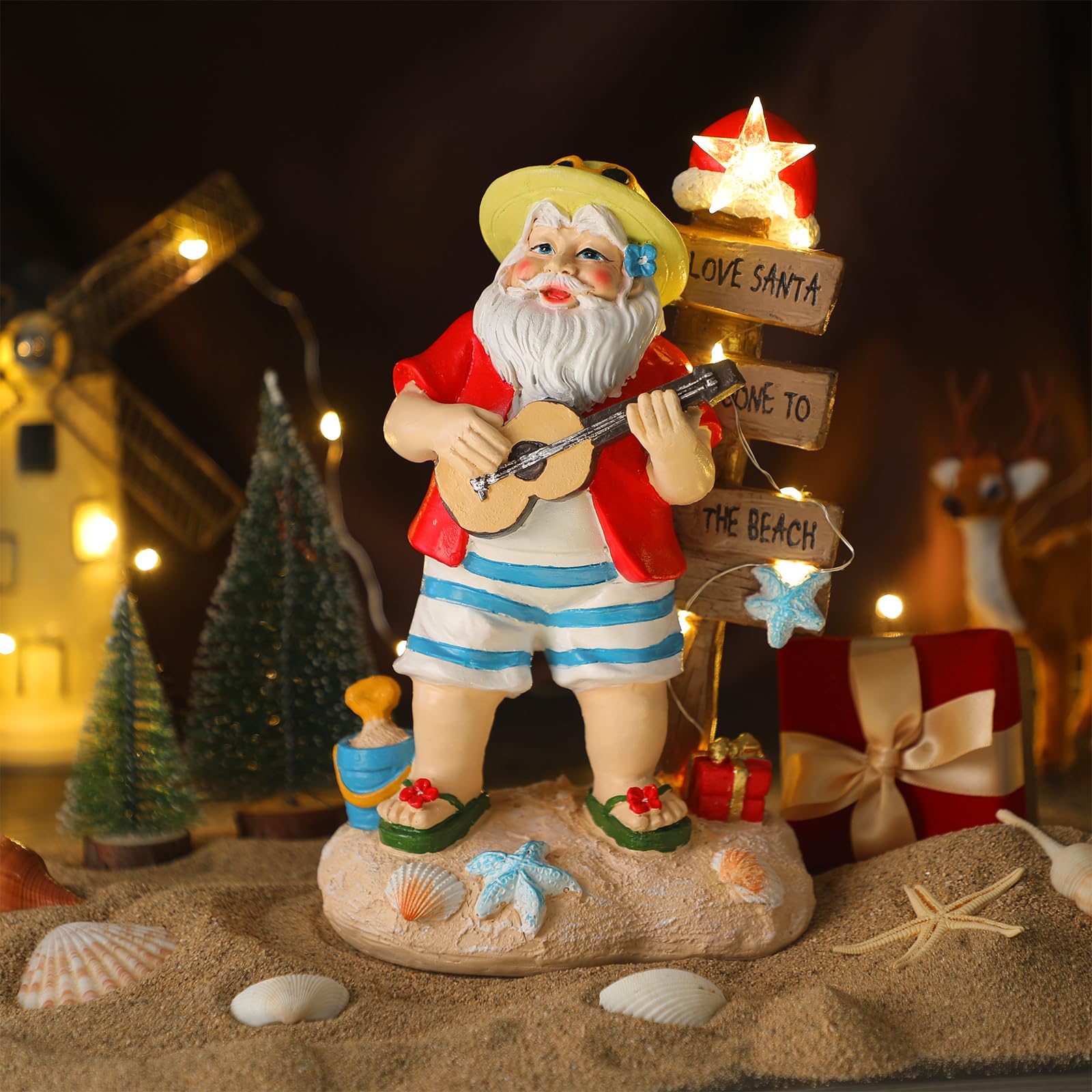 Amazon.co.jp: ライト付きクリスマスビーチサンタデコレーション LED